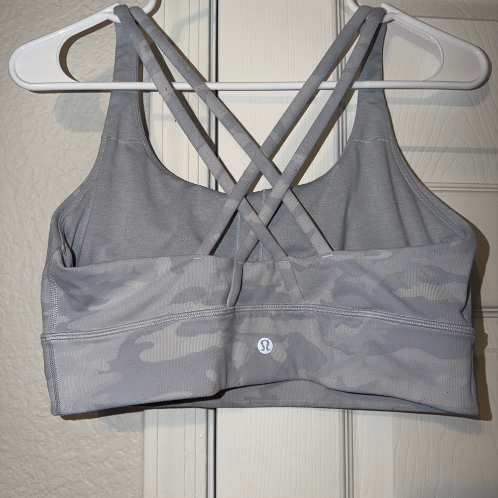 Lululemon Energy Light Gray Camo Strappy Sports Bra - Women - Picture 3 of 5